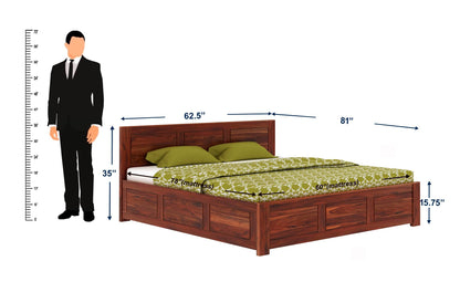 Rukmaajeee Solid Sheesham Wood Bed | Wooden Double Cot Palang for