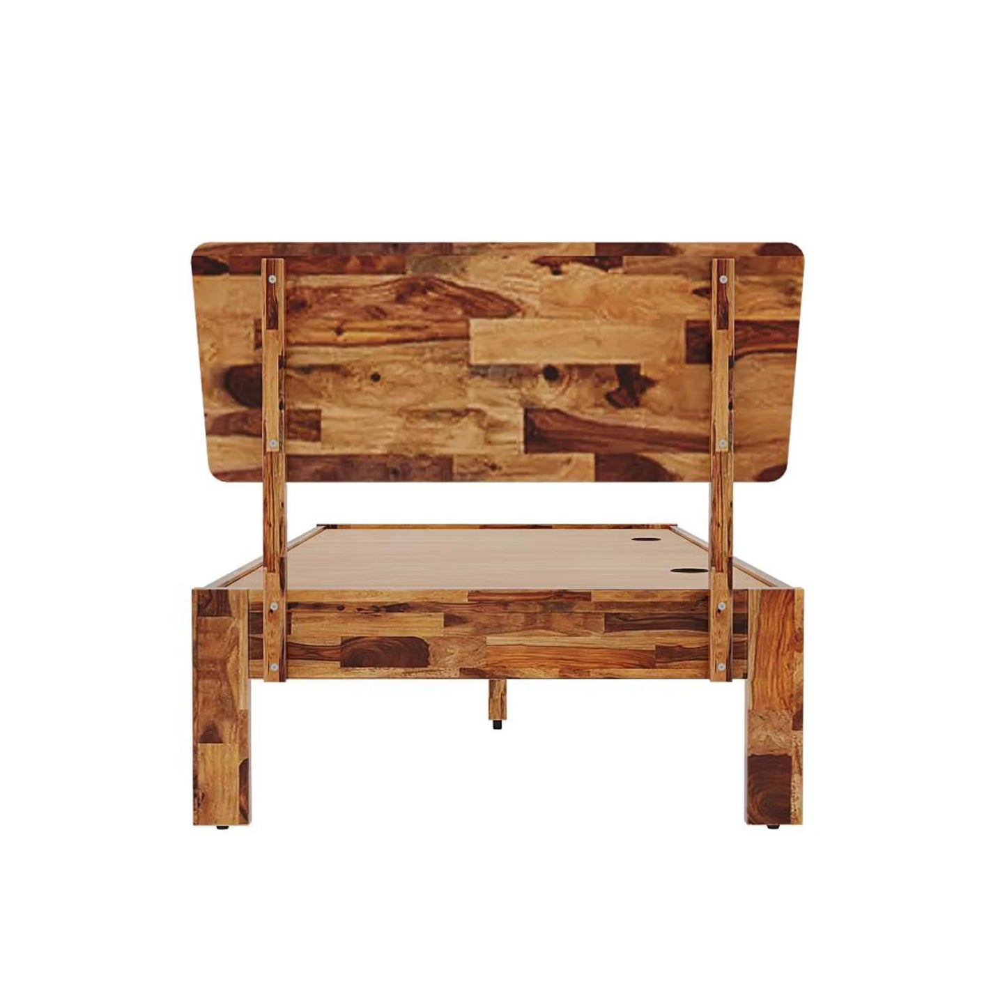 Rukmaajee Solid Sheesham Wood Single Bed for Your Home Designer Single