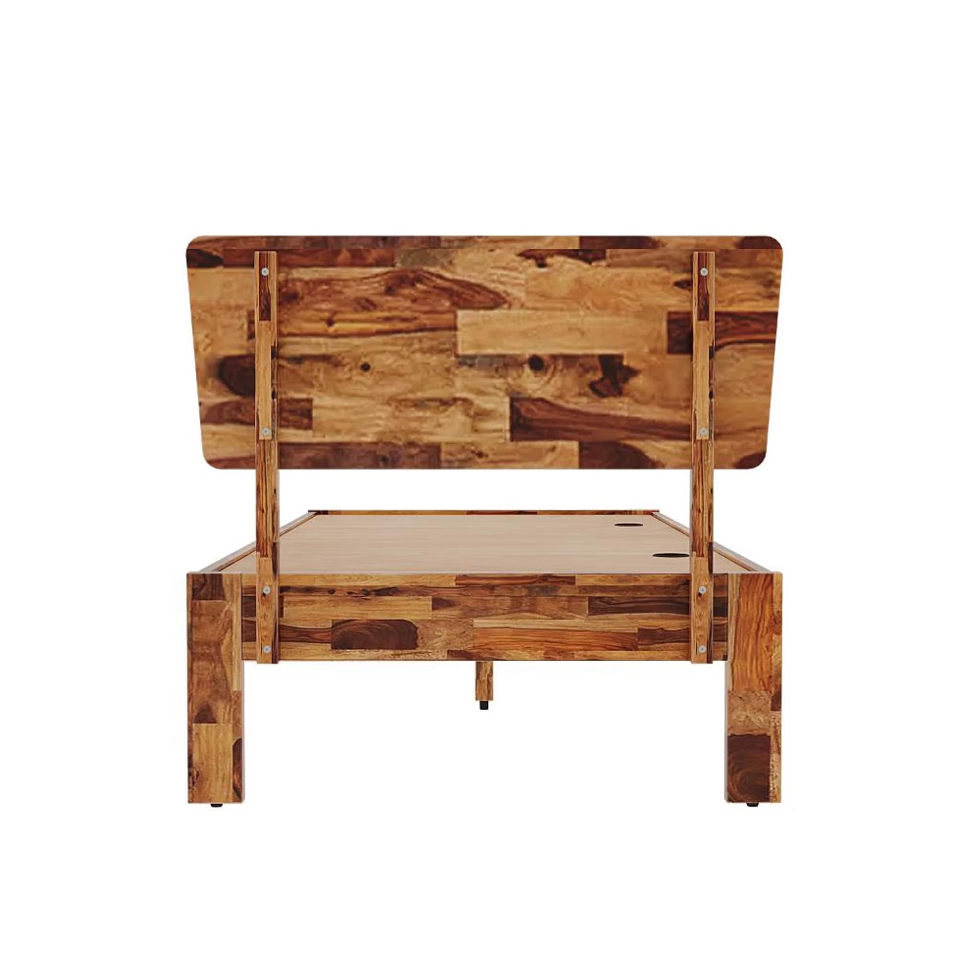 Rukmaajee Solid Sheesham Wood Single Bed for Your Home Designer Single