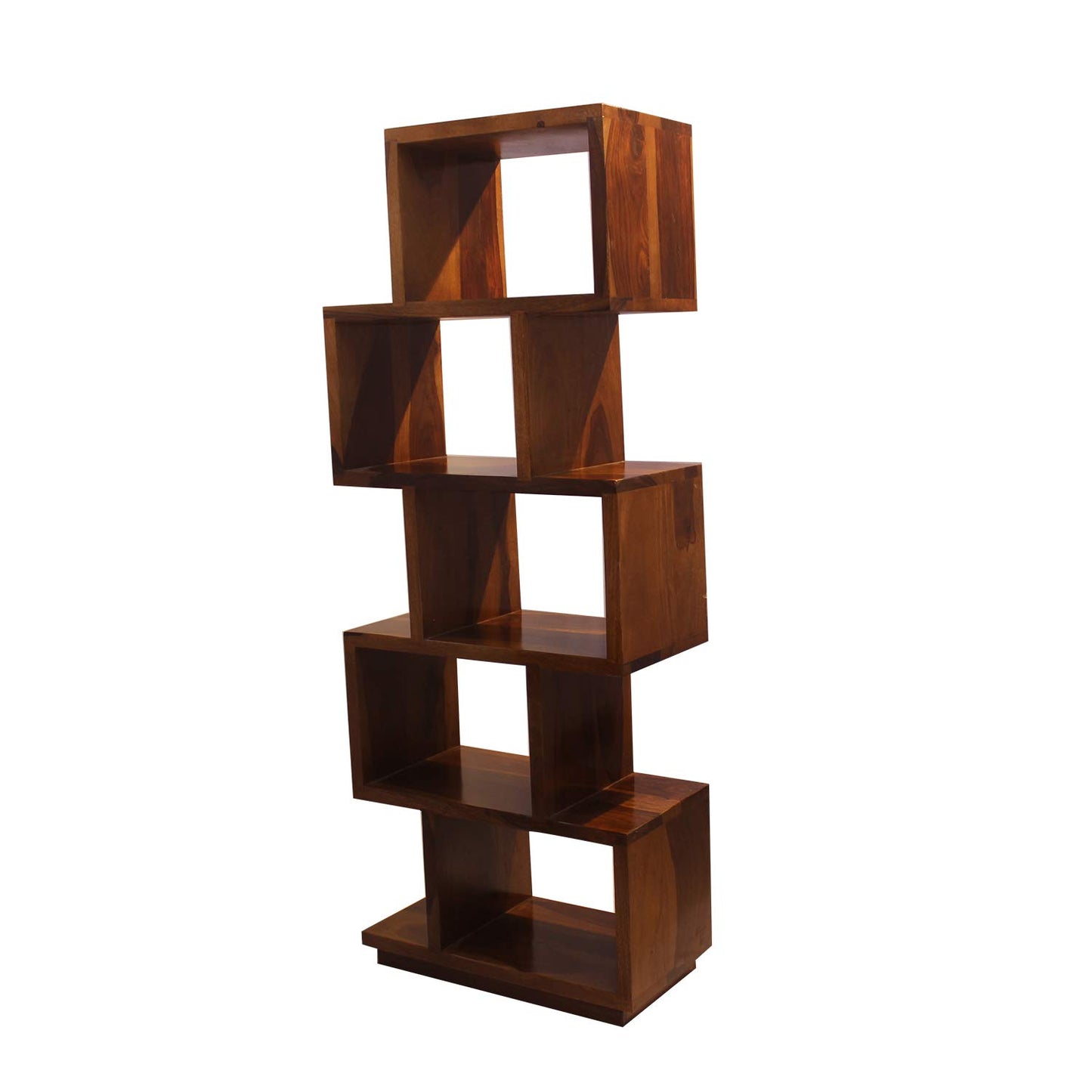 Rukmaajee Furniture Zikato Bookshelf in Natural Solid Wood with Honey