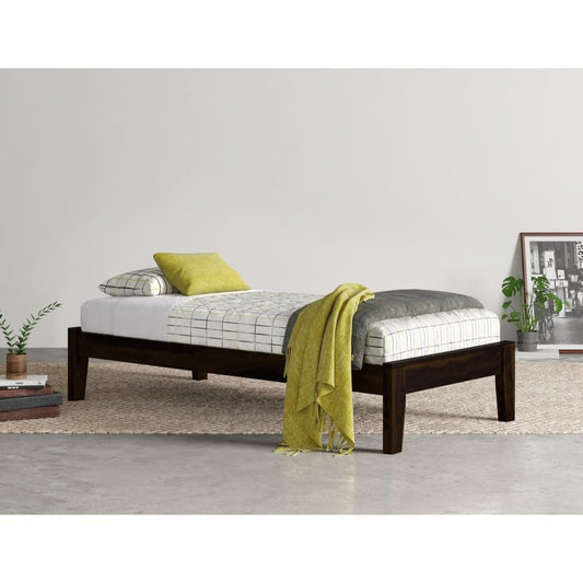 Rukmaajeee Sheesham Wood Fieri Single Bed Without Storage | Solid Wood