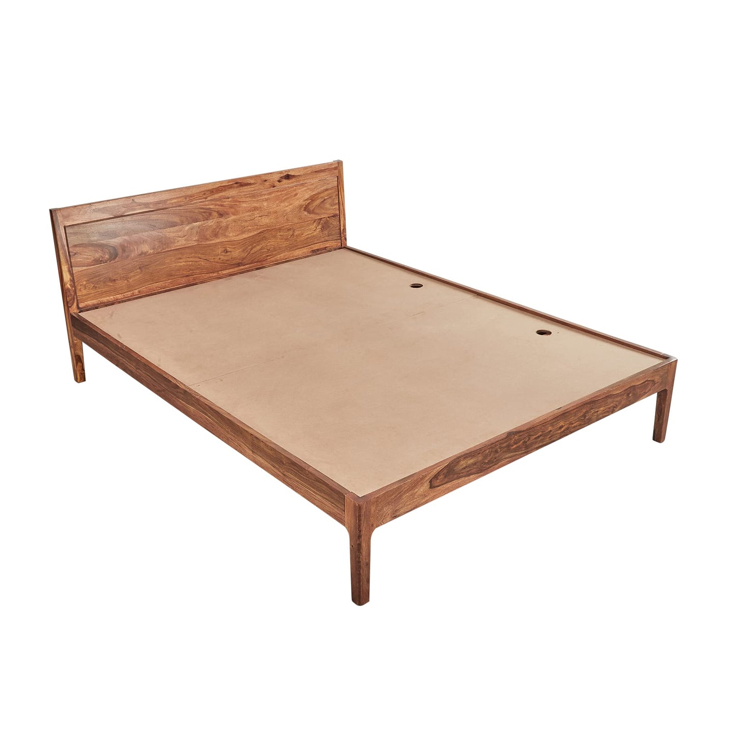 Rukmaajeee Solid Sheesham Wood King Size Bed Without Storage | Wooden