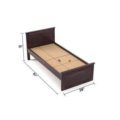 Rukmaajee Solid Sheesham Wood Single Bed for Your Home Minimalist