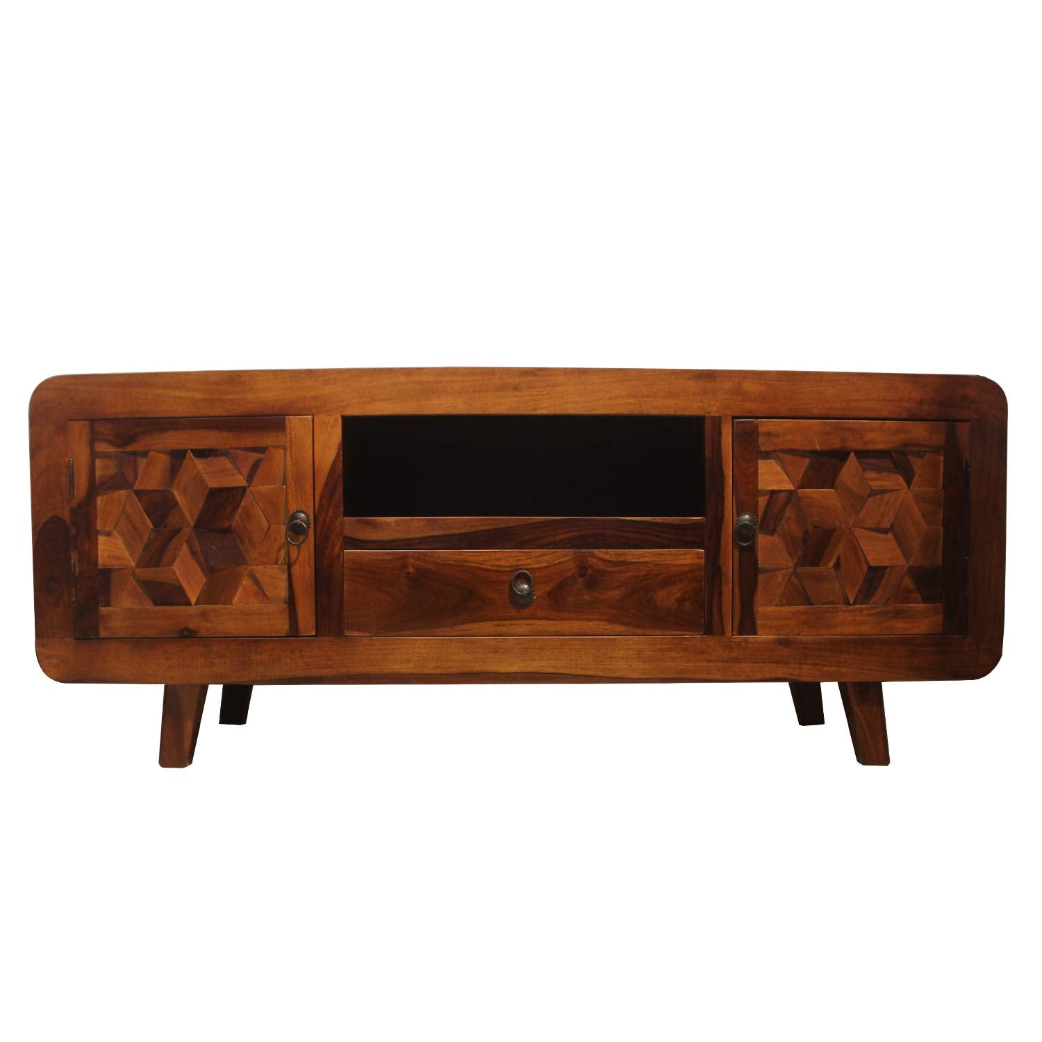 Rukmaajee Furniture Two Door & One Drawer & Box X-Style T.V. Cabinet