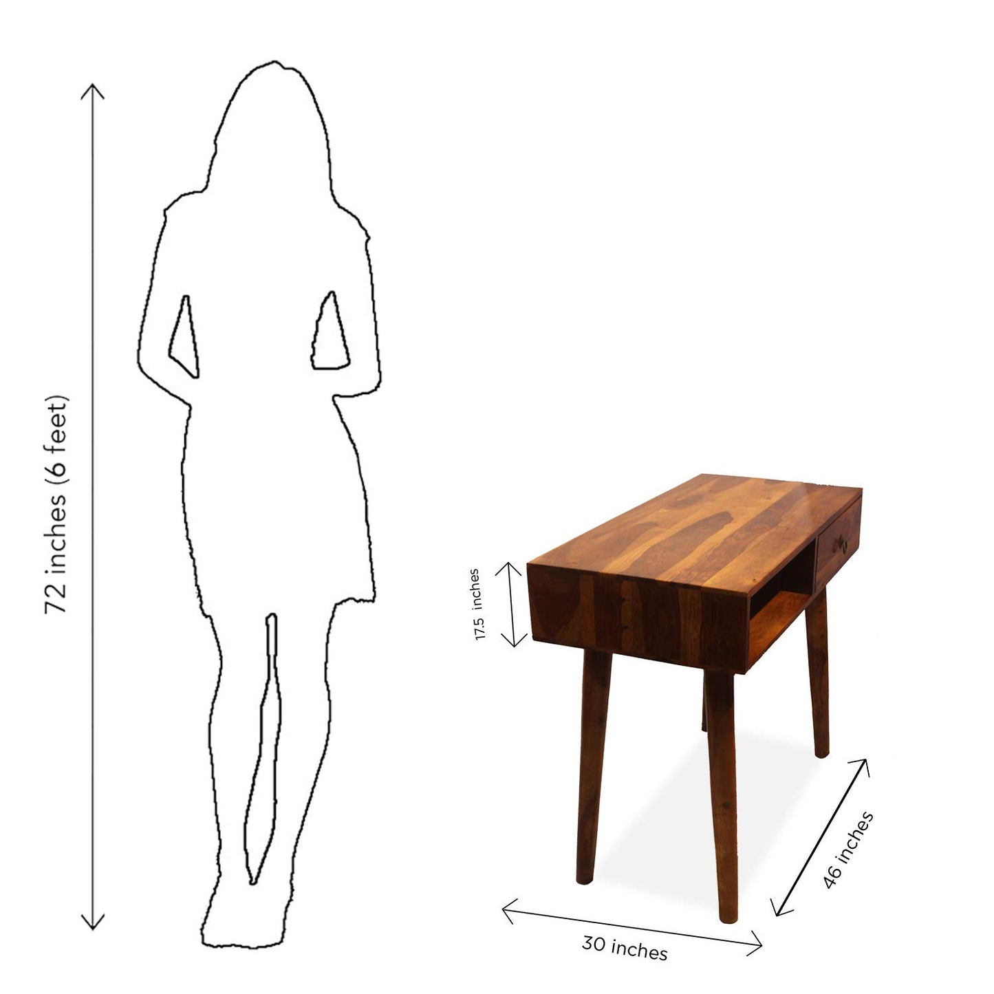 Rukmaajee Furniture Single Drawer & One Box Robotic Study Table in