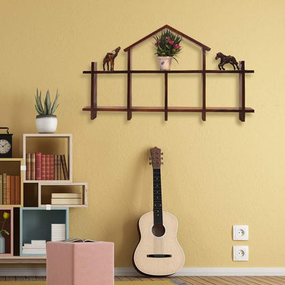 Rukmaajee Furniture Simpla Wall Shelf in Natural Solid Wood for