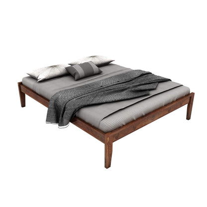 Rukmaajee Sheesham Wood King Size Bed Without Storage Solid Wooden Cot