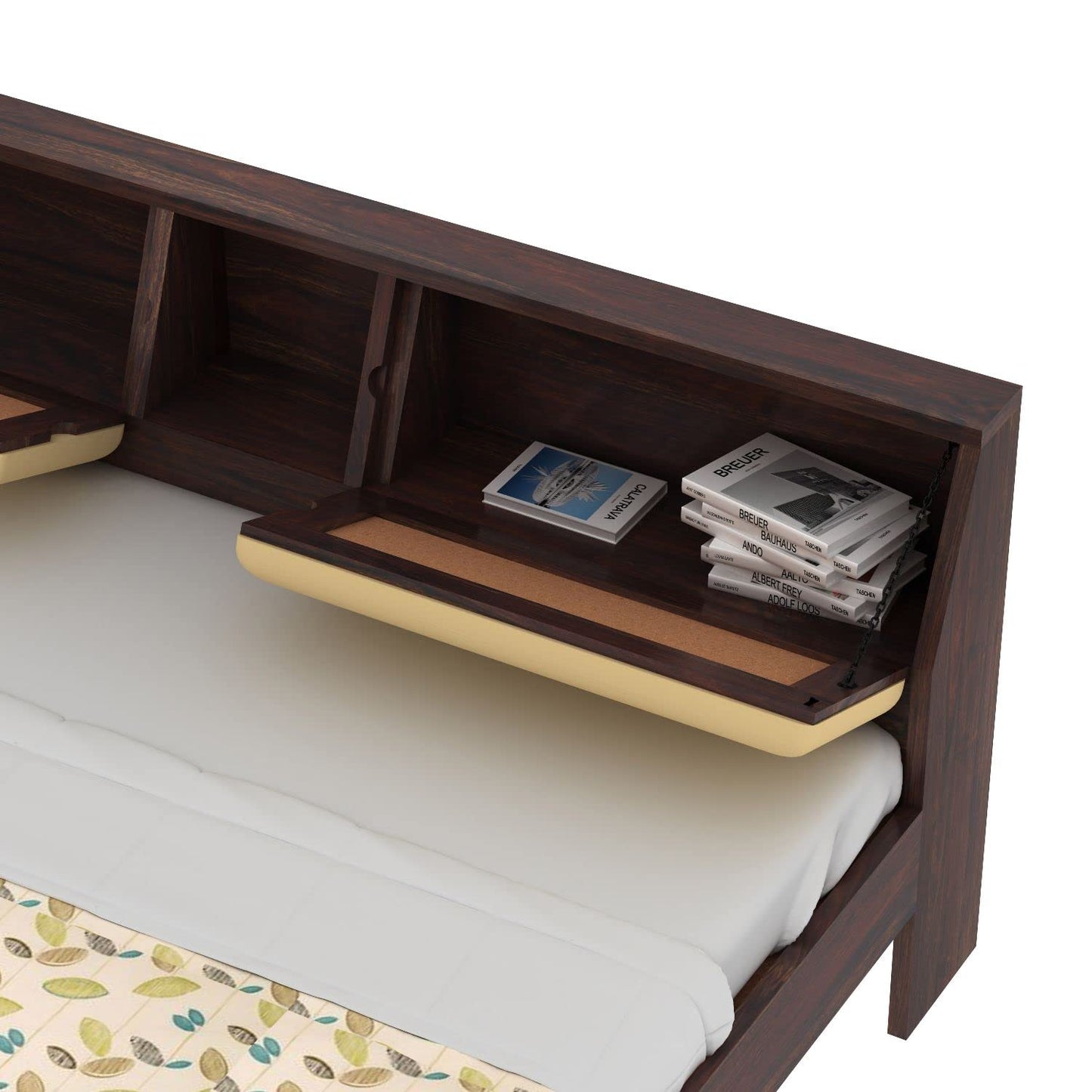 Rukmaajeee Furniture Sheesham Wood King Size Bed with 2 Drawer Storage
