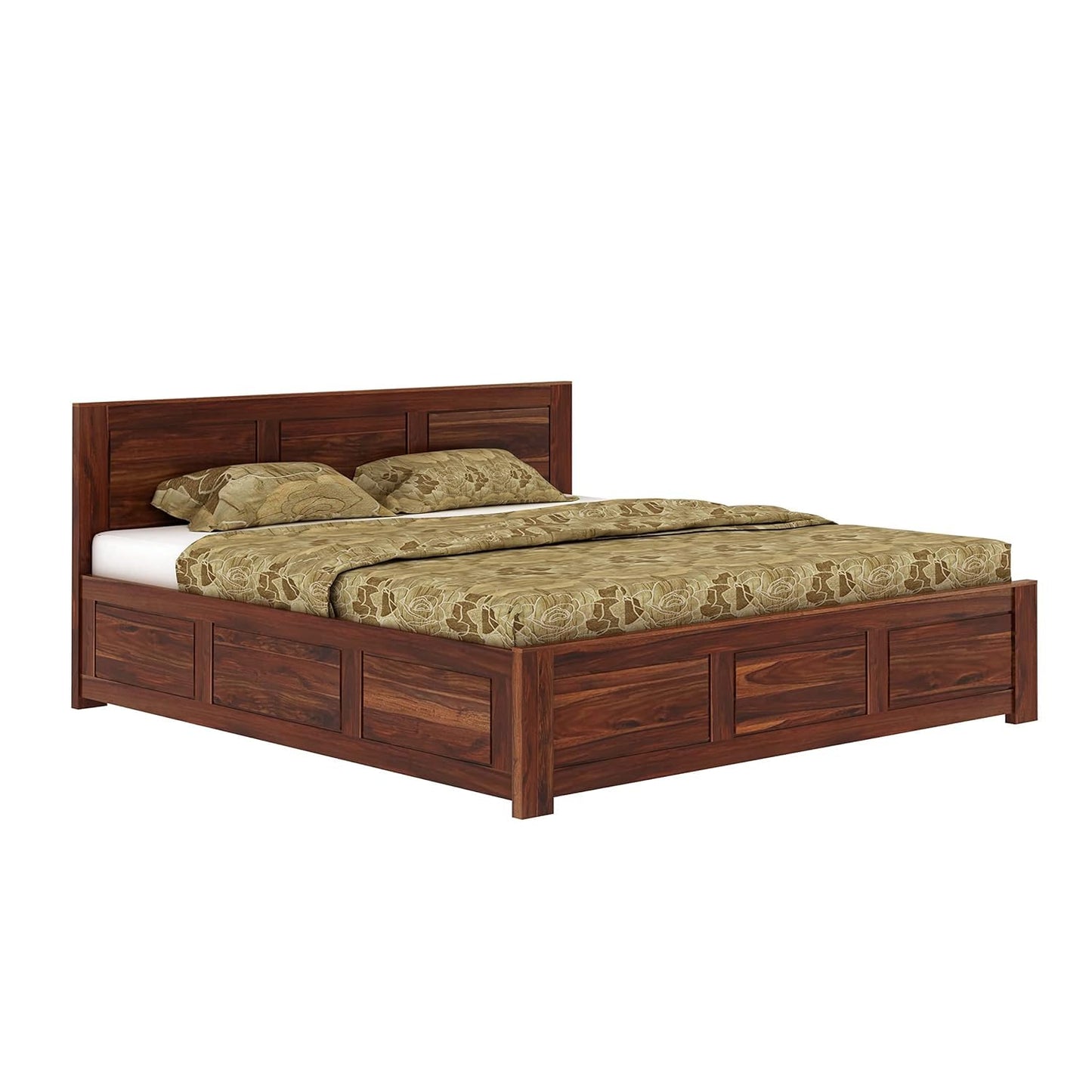 Rukmaajee Solid Wood Queen Size Bed for Bedroom | Wooden Furniture