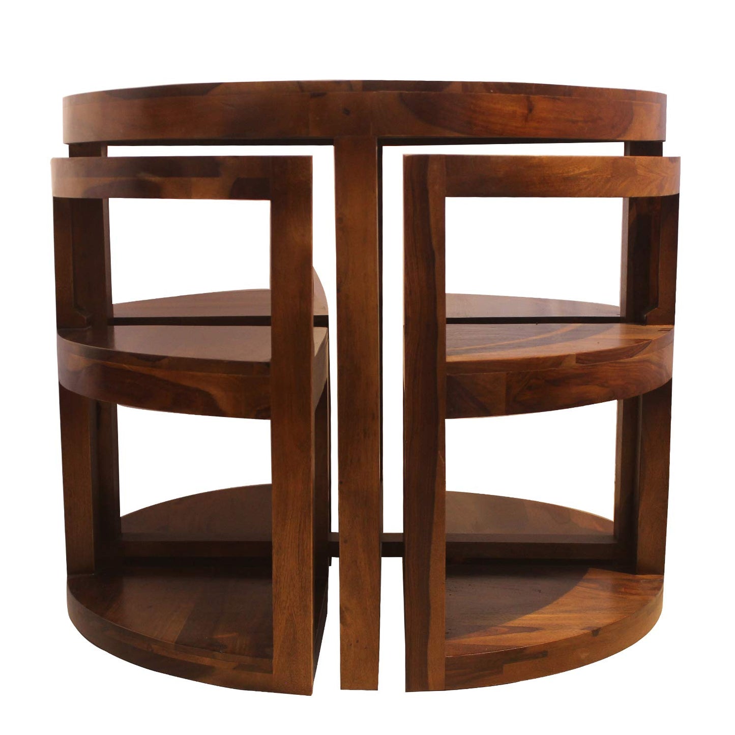 Rukmaajee Furniture Round Top 4 Stool Coffee Cum Dininng Table in