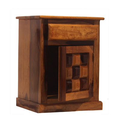 Rukmaajee Furniture Slaughter Style Bed Side Table with Solid Wood