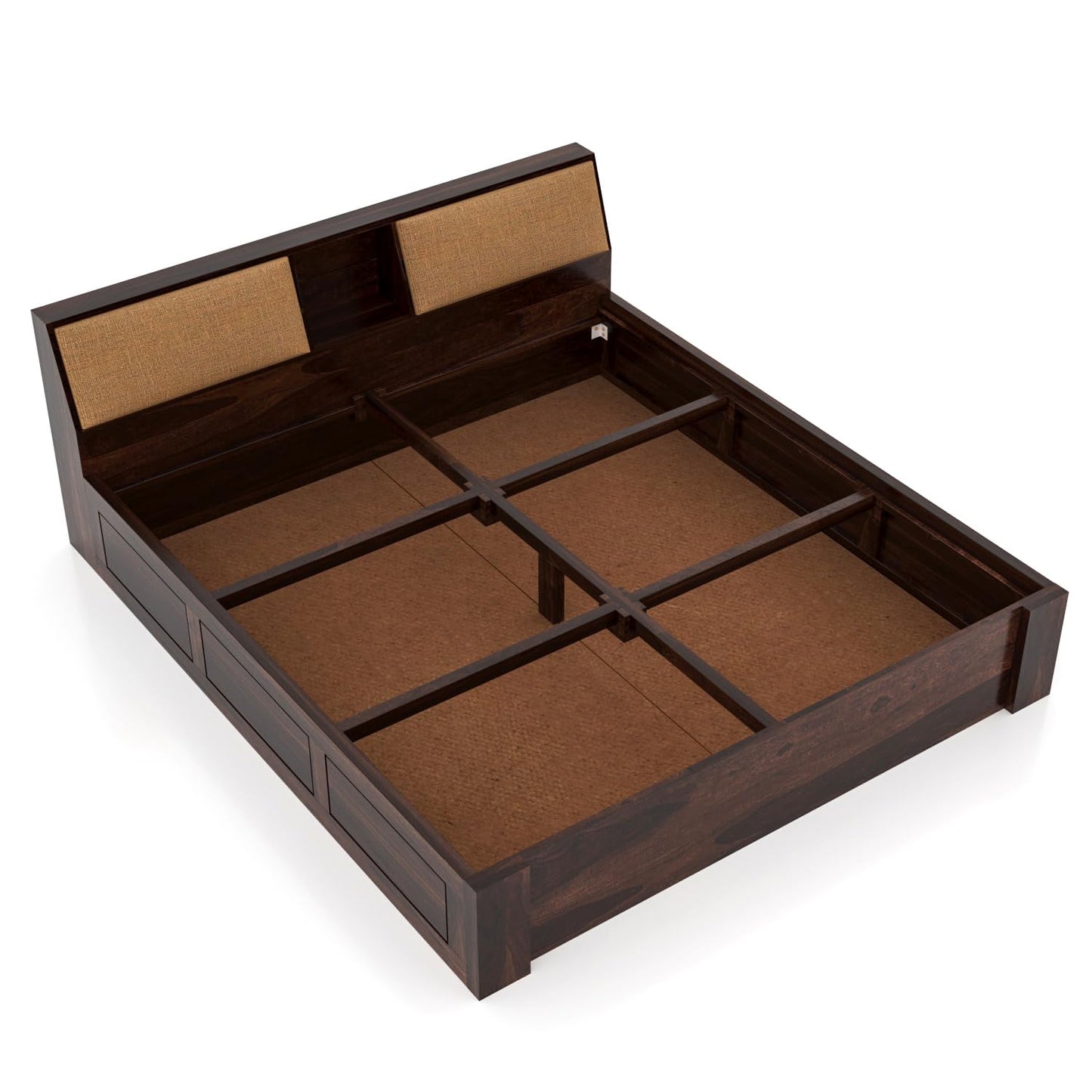 Rukmaajeee Solid Sheesham Wood King Size Bed with Box Storage | Wooden
