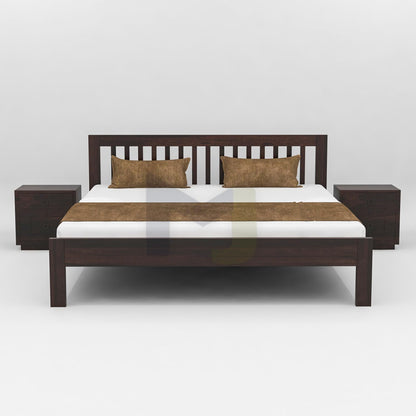 Rukmaajeee Solid Sheesham Wood Queen Size Bed Without Storage | Wooden