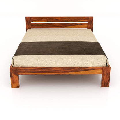Rukmaajee Solid Sheesham Wood Wooden Queen Size Bed Without Storage