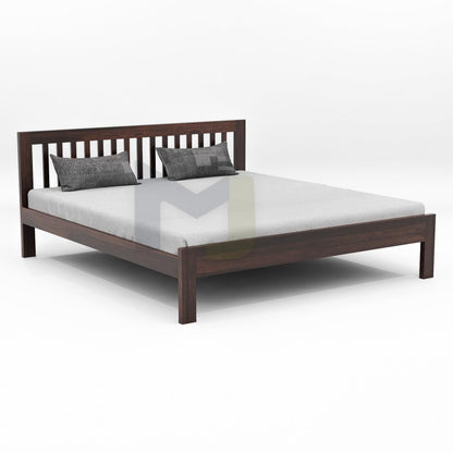 Rukmaajeee Solid Sheesham Wood Queen Size Bed Without Storage | Wooden