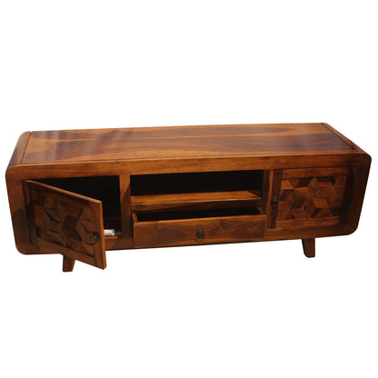 Rukmaajee Furniture Two Door & One Drawer & Box X-Style T.V. Cabinet