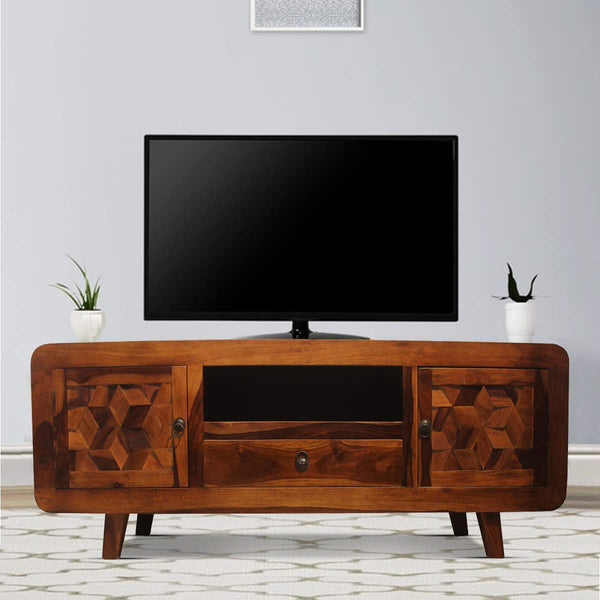 Rukmaajee Furniture Two Door & One Drawer & Box X-Style T.V. Cabinet
