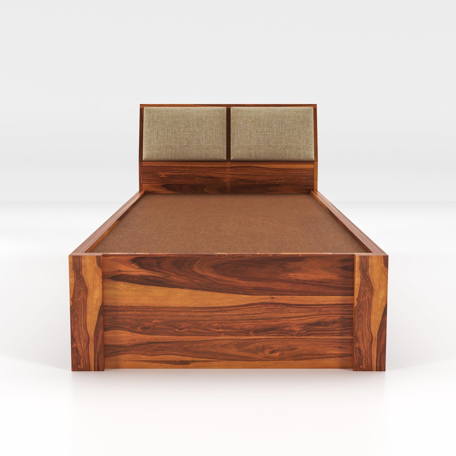 Rukmaajeee Solid Sheesham Wood Single Bed with 2 Drawers | Wooden Bed