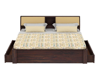 Rukmaajeee Furniture Sheesham Wood King Size Bed with 2 Drawer Storage