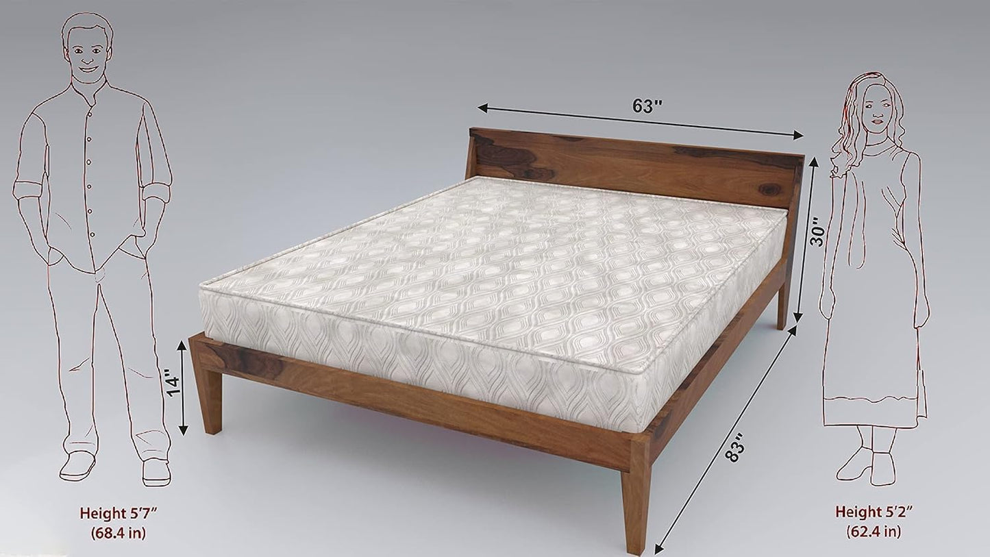 Rukmaajee Solid Wood Queen Size Bed for Bedroom | Wooden Bed Without