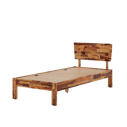 Rukmaajee Solid Sheesham Wood Single Bed for Your Home Designer Single