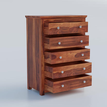 Rukmaajee Solid Sheesham Wood Chest of Drawers | 6 Drawer Storage