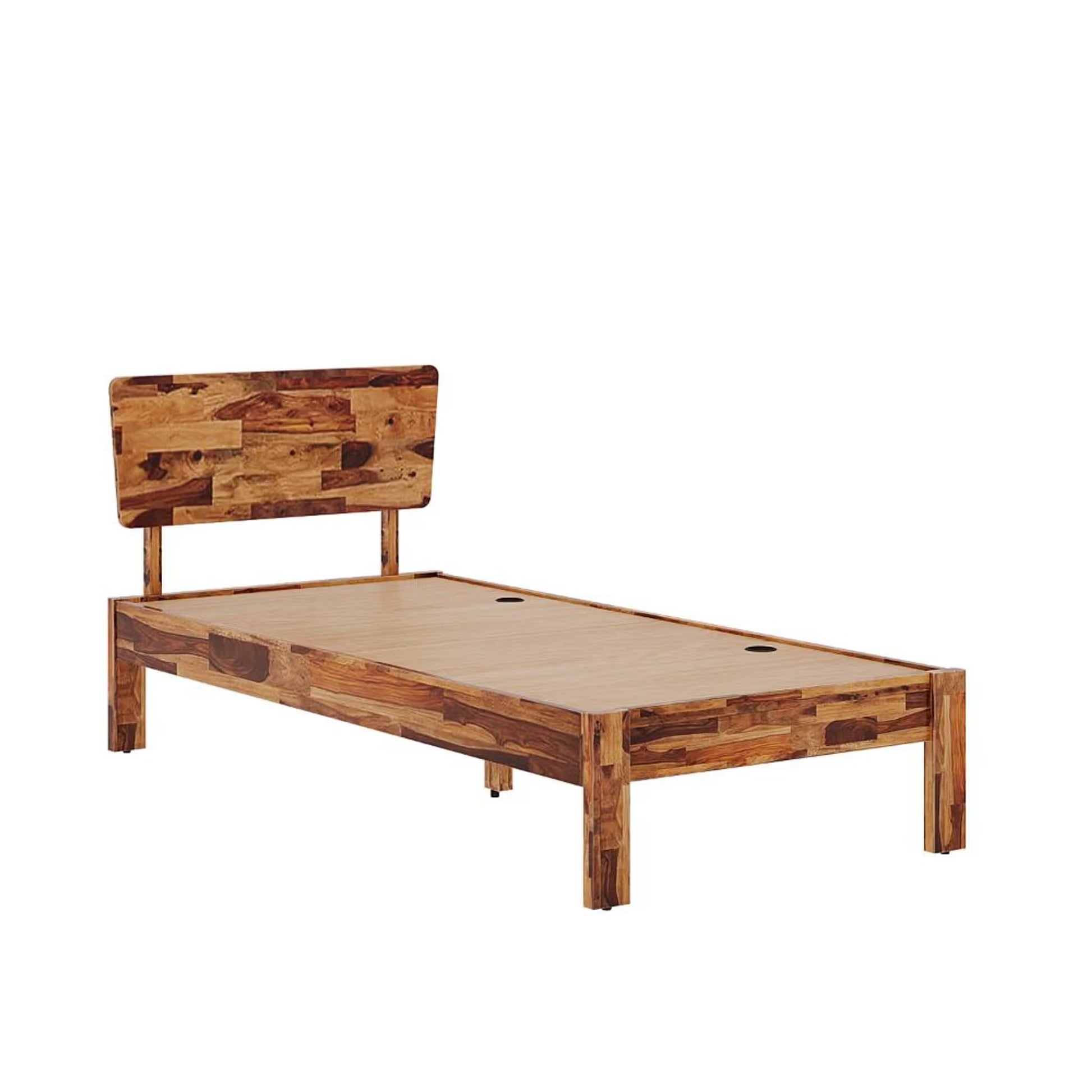 Rukmaajee Solid Sheesham Wood Single Bed for Your Home Designer Single