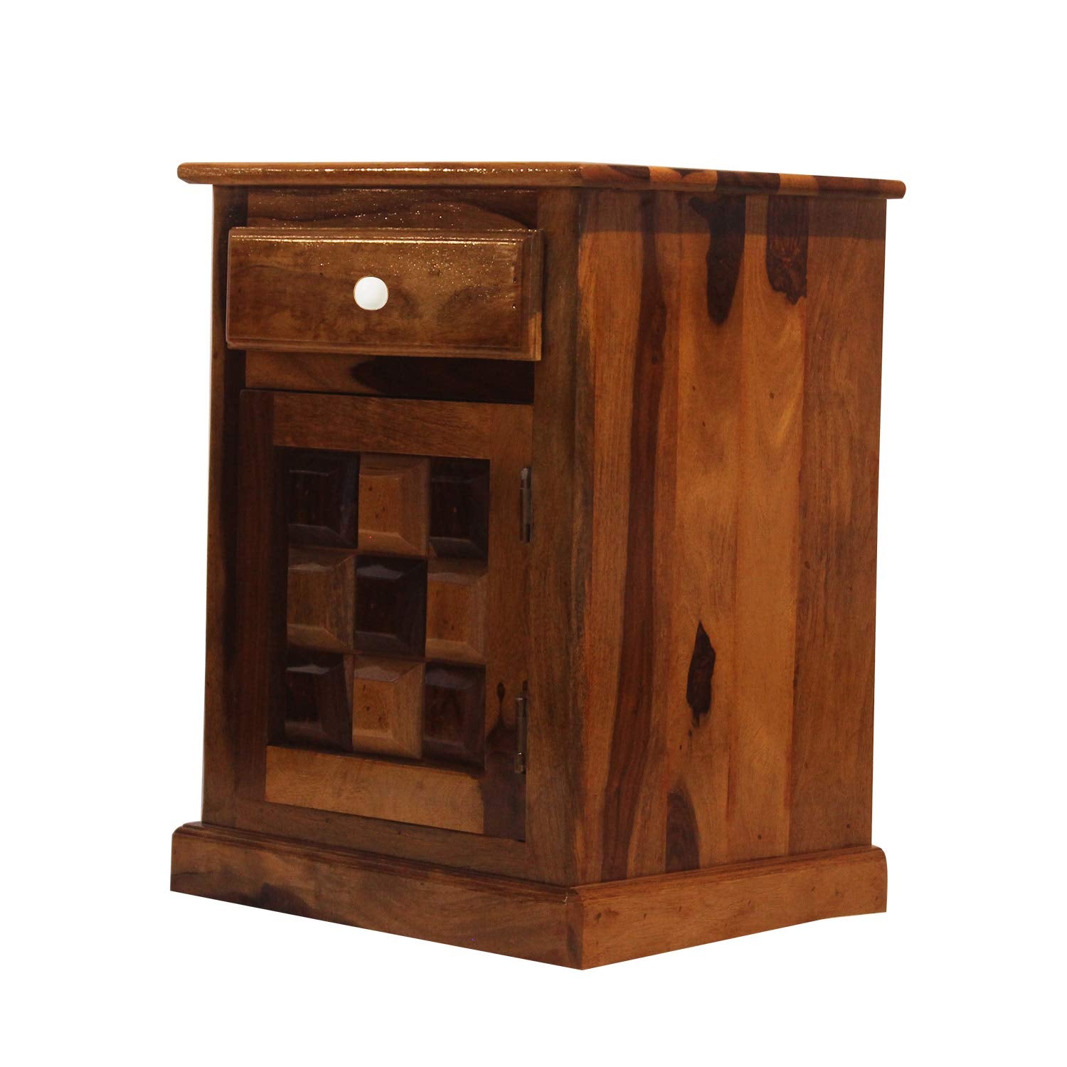 Rukmaajee Furniture Slaughter Style Bed Side Table with Solid Wood