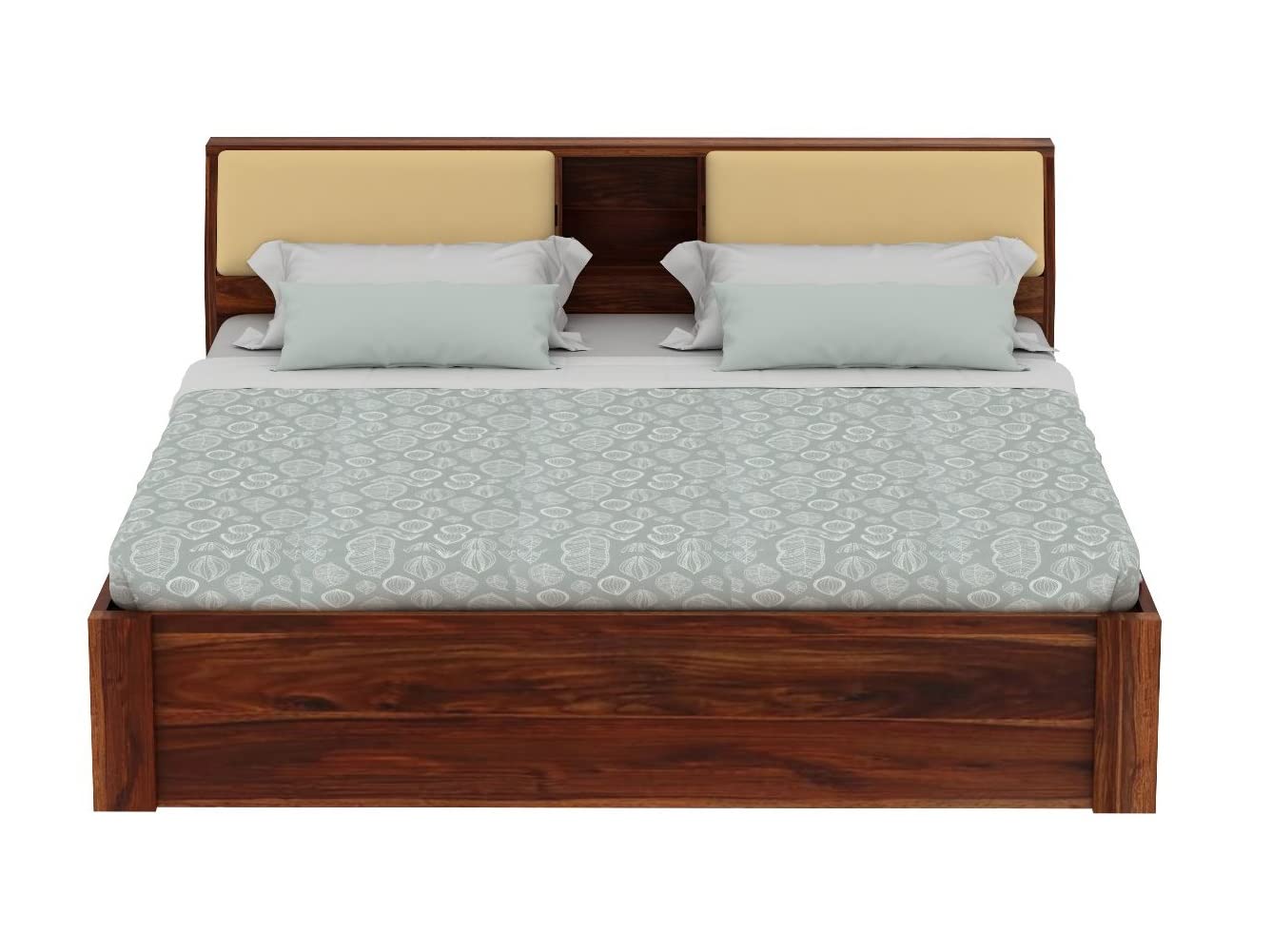 Rukmaajeee Furniture Sheesham Wood King Size Bed with 2 Drawer Storage