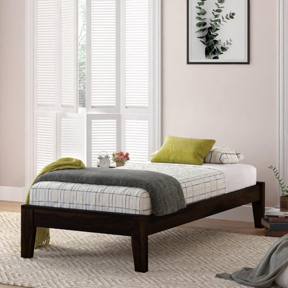 Rukmaajeee Sheesham Wood Fieri Single Bed Without Storage | Solid Wood