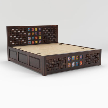 Rukmaajee Solid Sheesham Wood King Size for Bedroom, Hotel| Double Bed