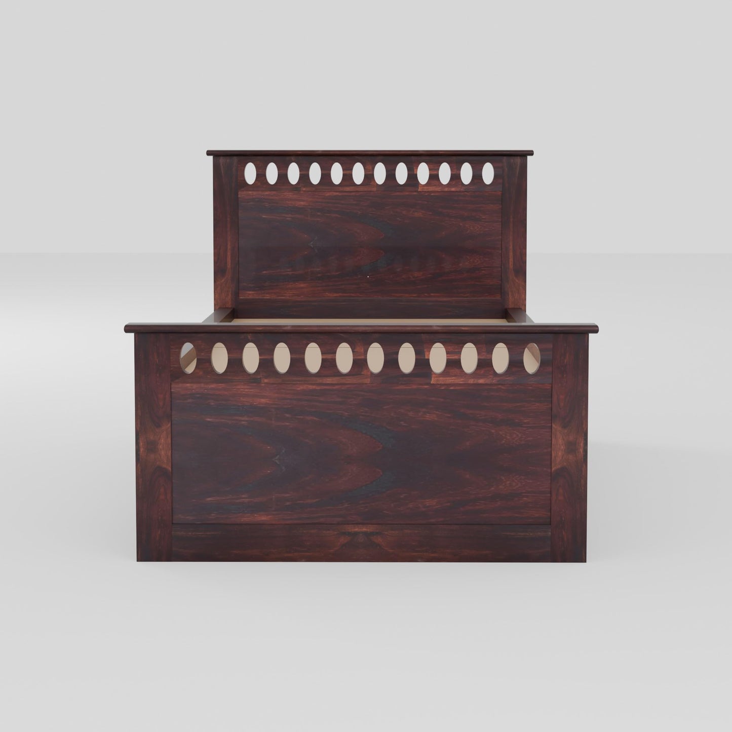 Rukmaajee Solid Sheesham Wood Single Bed for Your Home Sheesham Wood