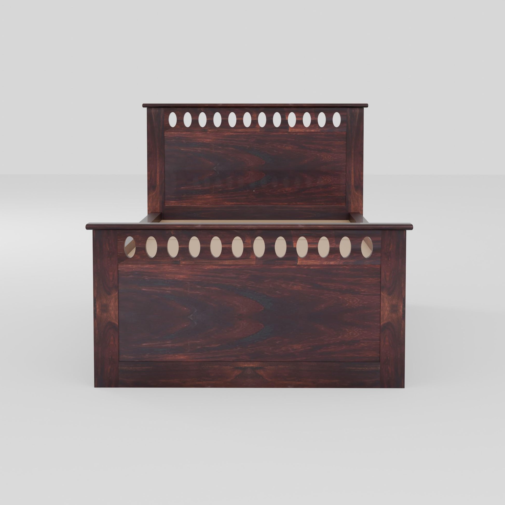 Rukmaajee Solid Sheesham Wood Box Storage Bed for Your Home Modern
