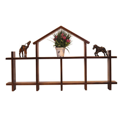 Rukmaajee Furniture Simpla Wall Shelf in Natural Solid Wood with Honey