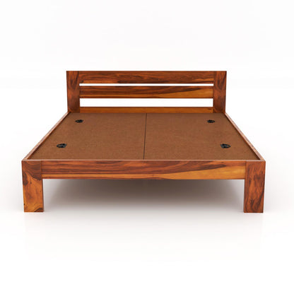 Rukmaajee Solid Sheesham Wood Wooden Queen Size Bed Without Storage