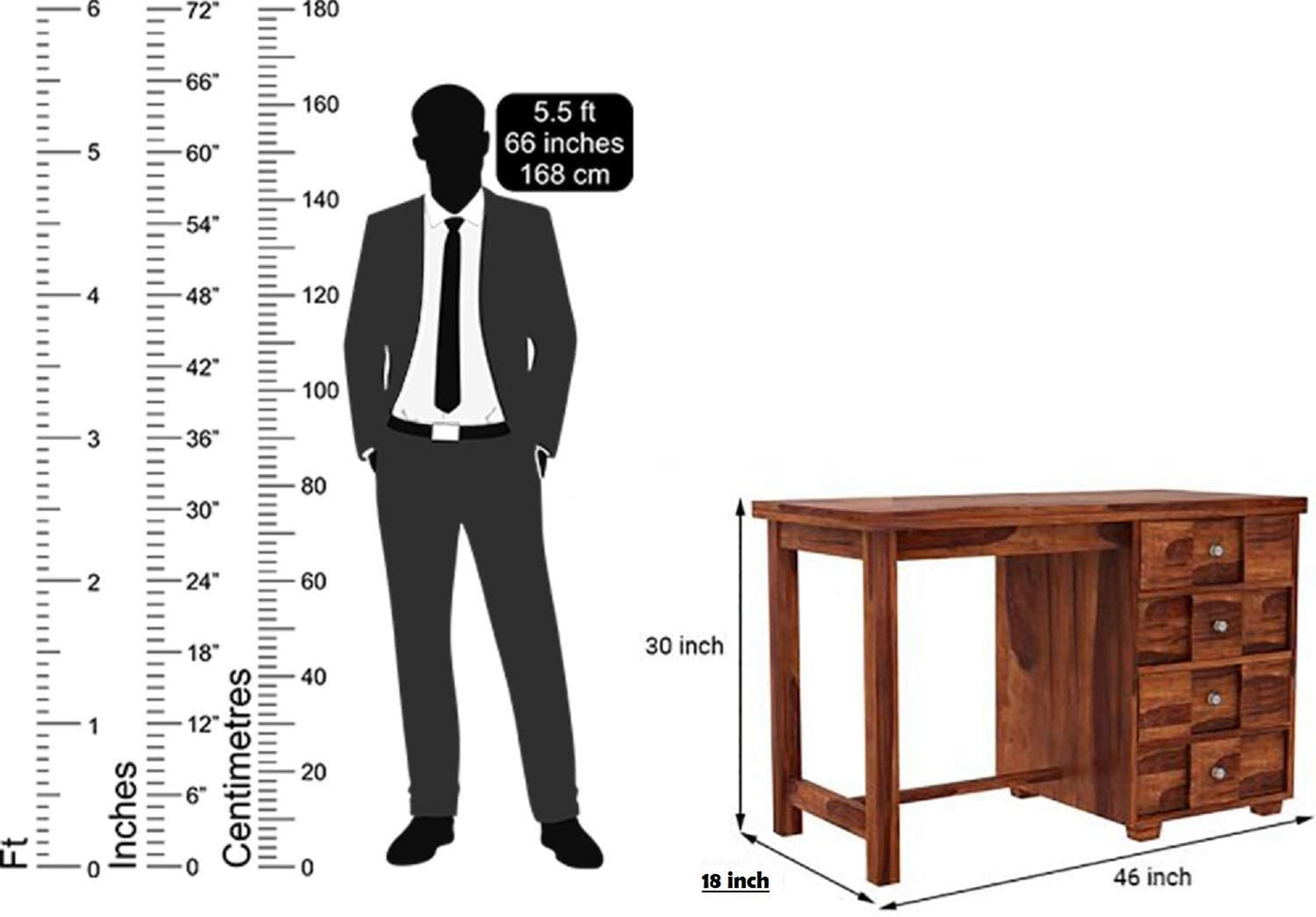 Rukmaajeee Solid Sheesham Wood Study Table | Laptop, Computer &