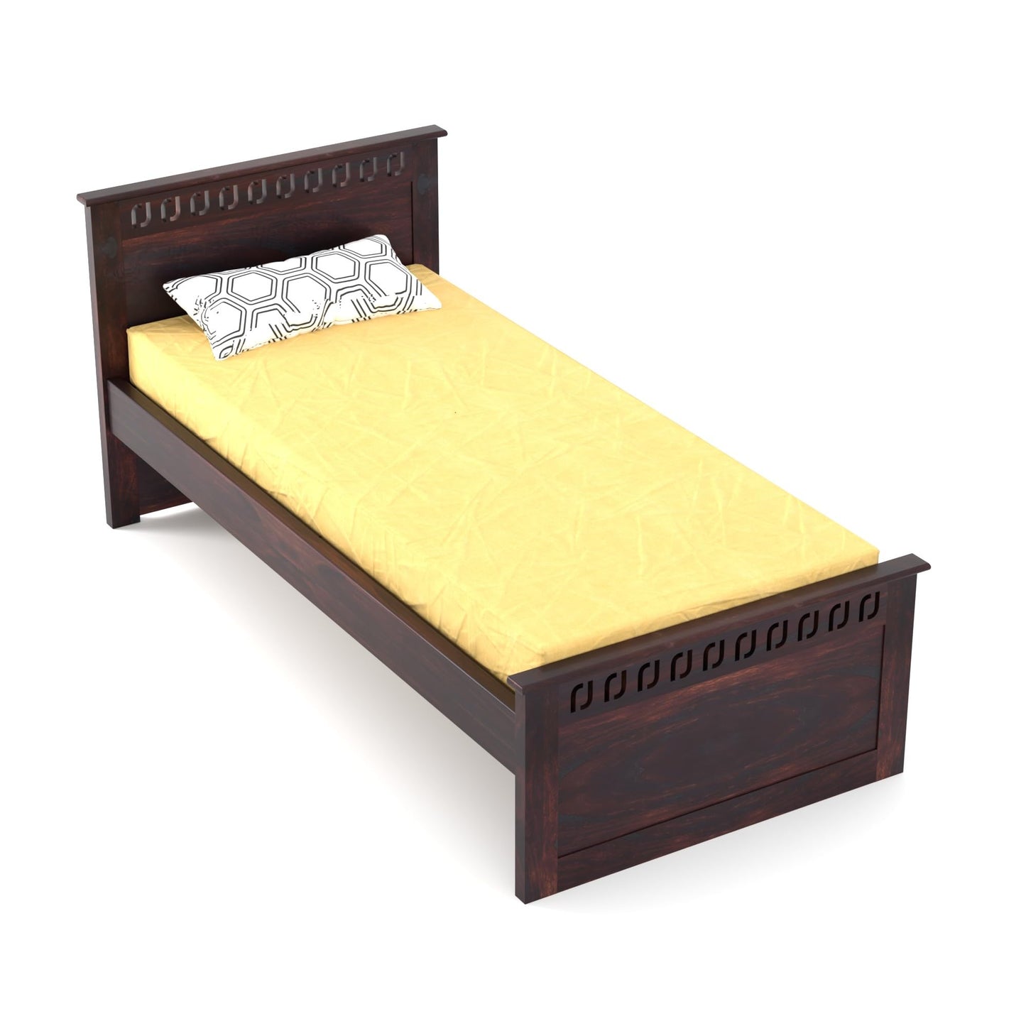 Rukmaajee Solid Sheesham Wood Single Bed for Your Home Minimalist