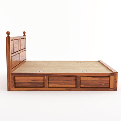 Rukmaajee Solid Sheesham Wood King Size Bed with Box Storage for Home