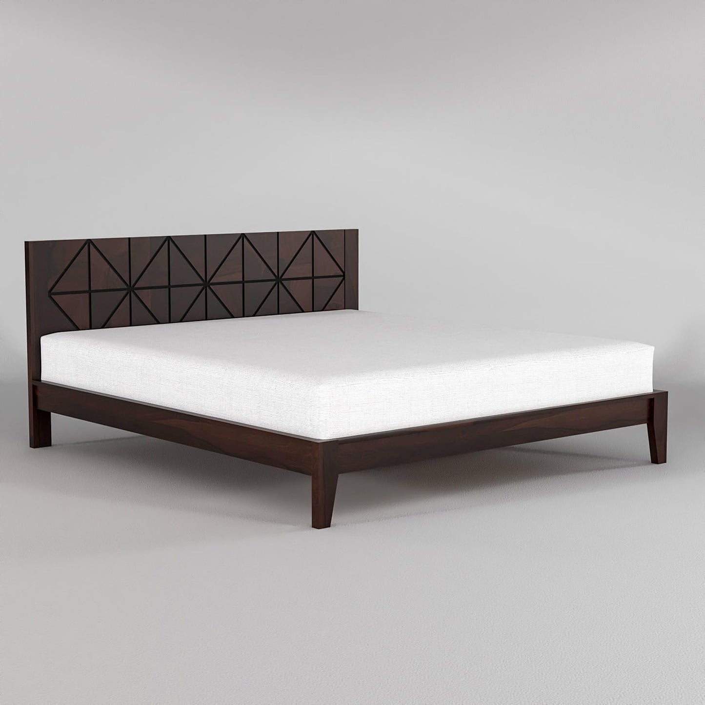 Rukmaajee Wooden King Size Bed - Solid Sheesham Wood Double Cot