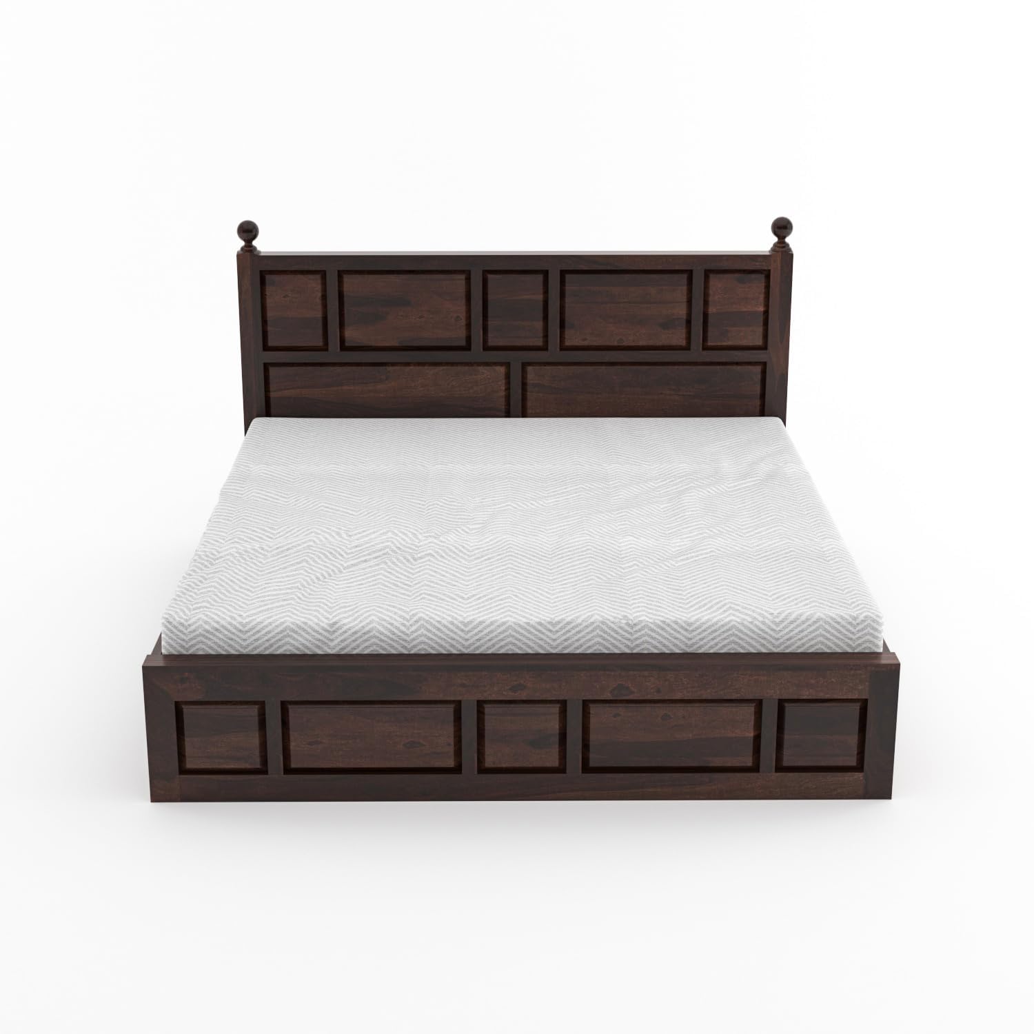 Rukmaajee Solid Sheesham Wood King Size Bed with Box Storage for Home