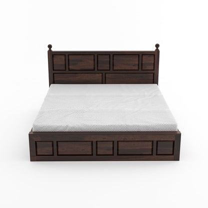 Rukmaajee Solid Sheesham Wood King Size Bed with Box Storage for Home