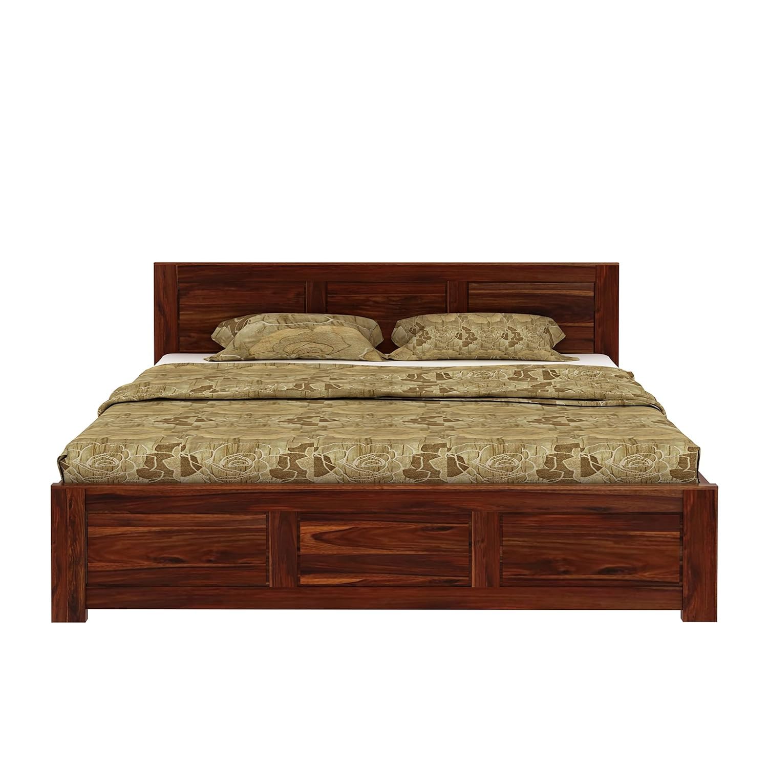 Rukmaajee Solid Wood Queen Size Bed for Bedroom | Wooden Furniture