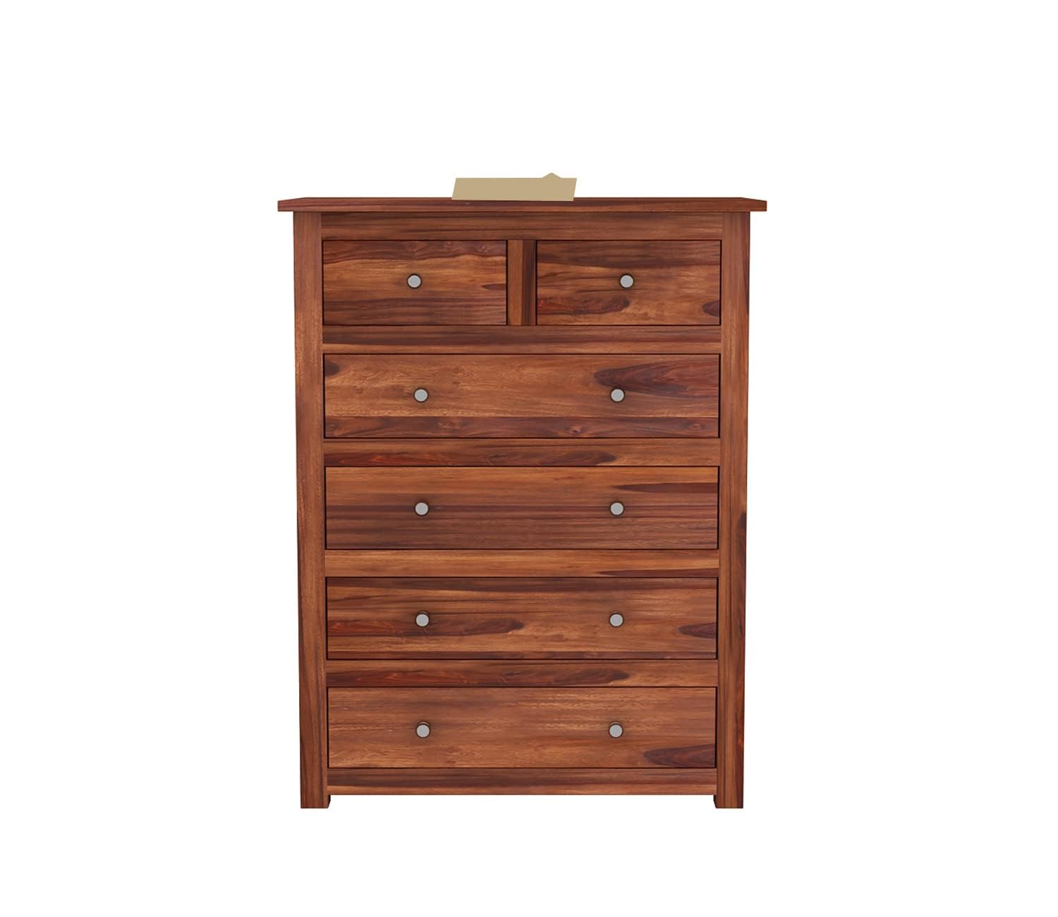 Rukmaajee Contemporary Solid Sheesham Wood Chest of Drawers 6 Drawer