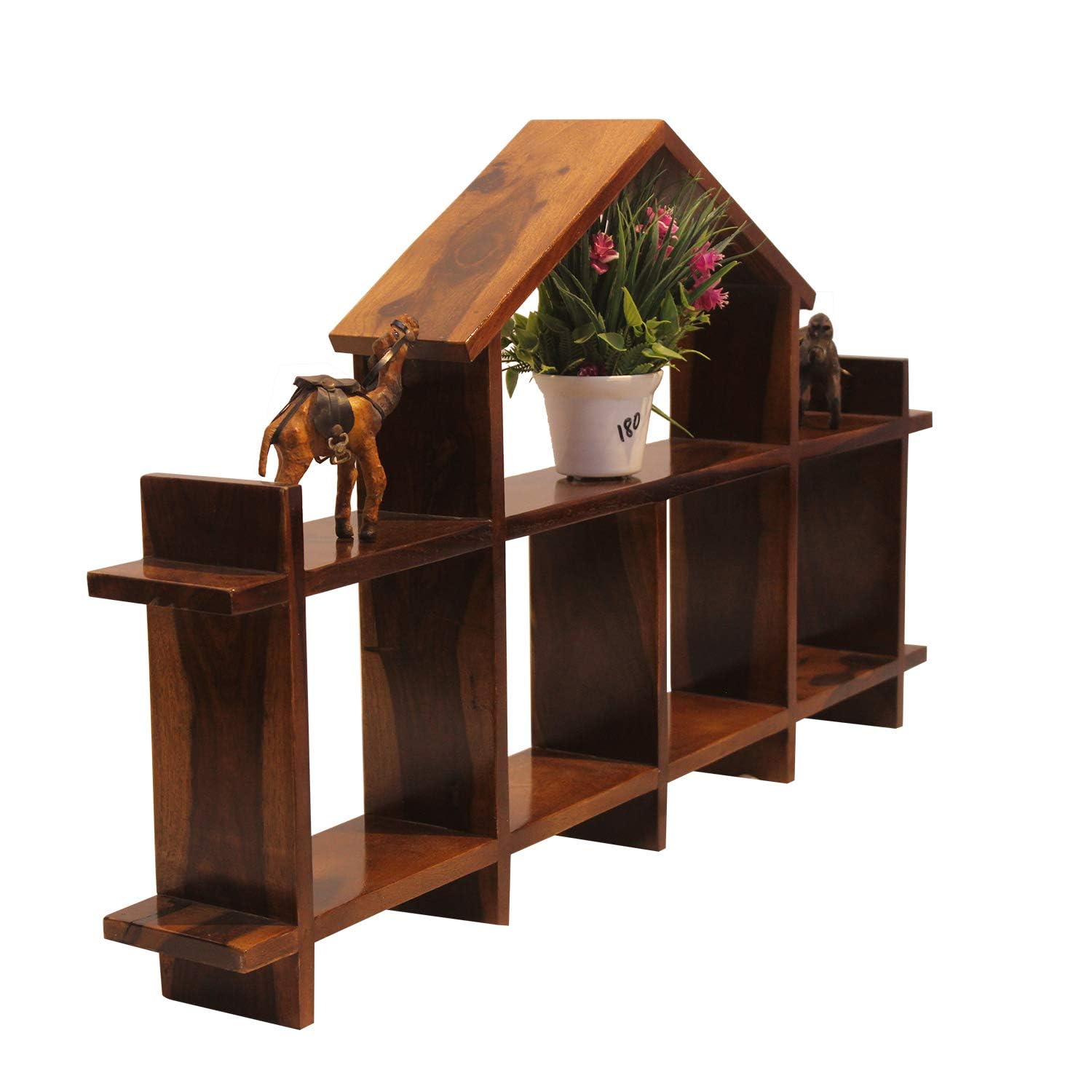 Rukmaajee Furniture Simpla Wall Shelf in Natural Solid Wood for