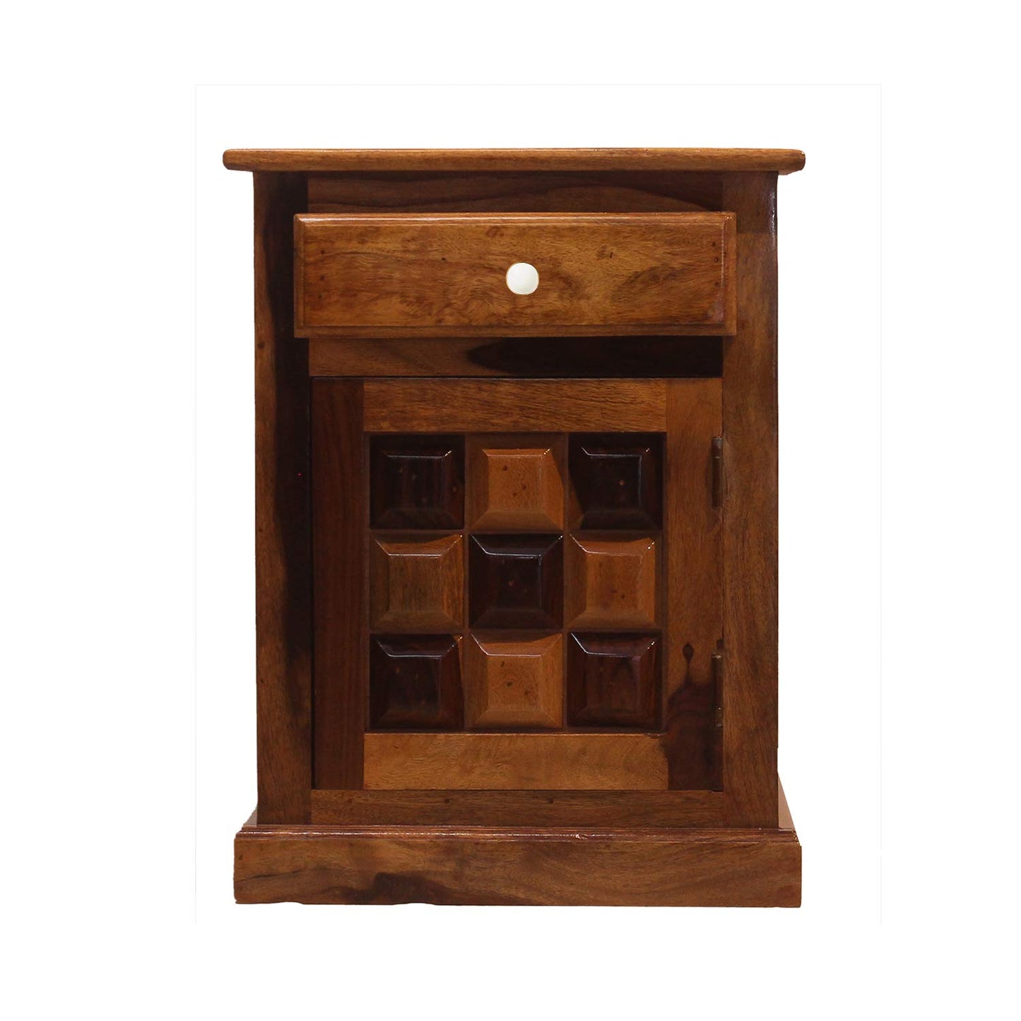 Rukmaajee Furniture Slaughter Style Bed Side Table with Solid Wood