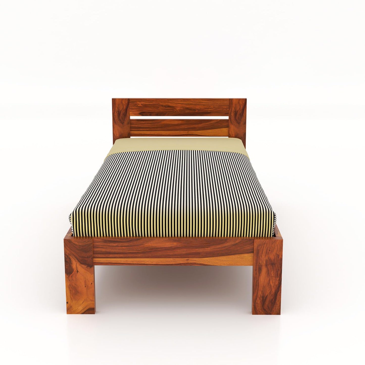 Rukmaajeee Solid Sheesham Wood Single Bed with 2 Drawers | Wooden Bed