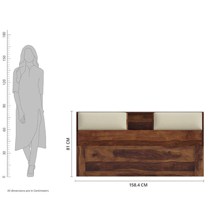 Amazon Brand - Rukmaajee Cazz Queen Size Solid Sheesham Wood Bed with