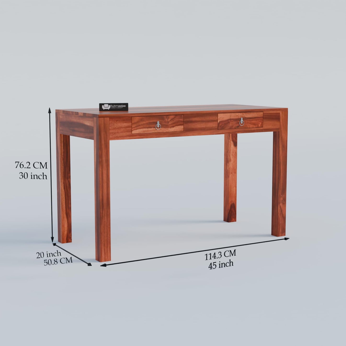 Rukmaajee sheesham Study Table, Computer Desk with 2 Drawers for