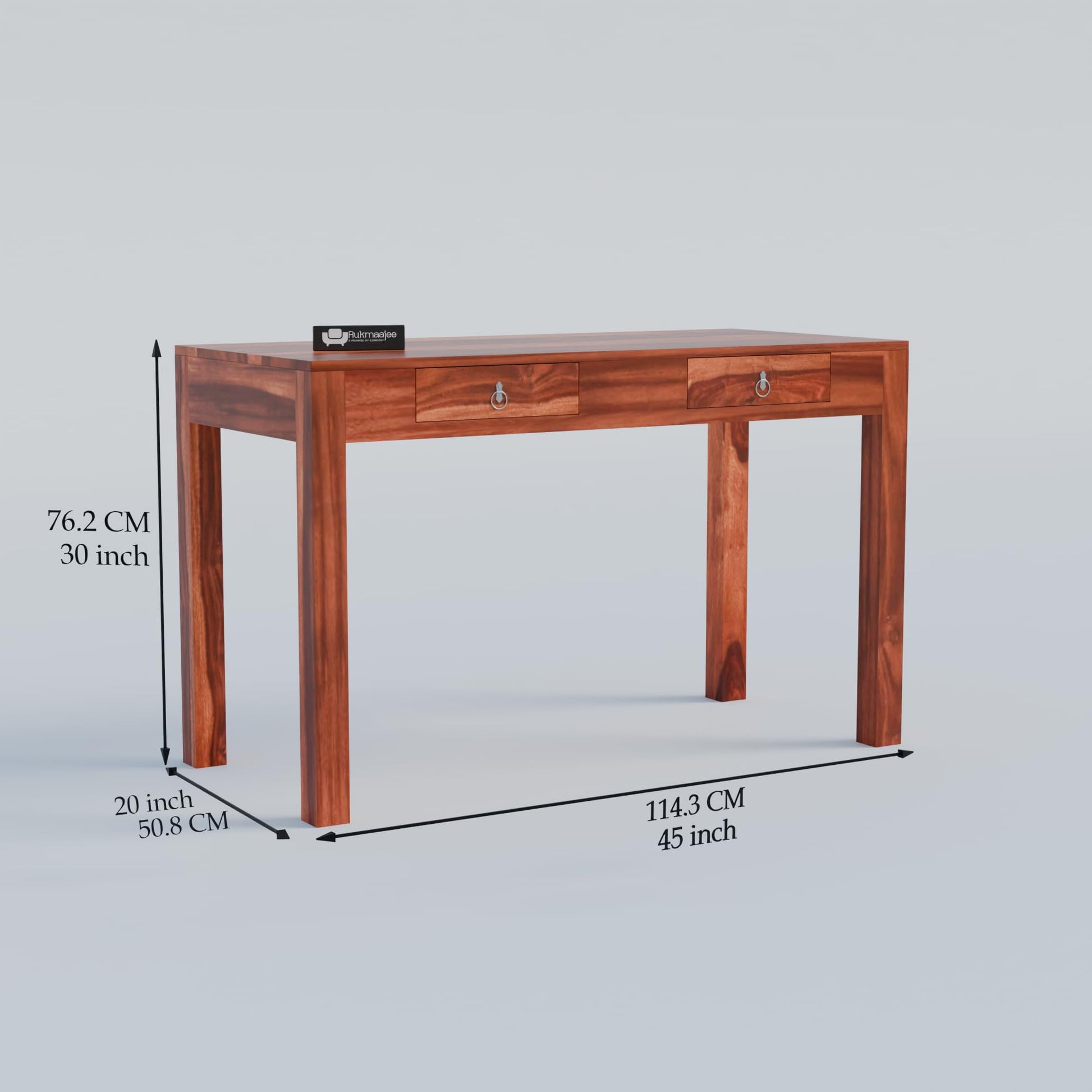 Rukmaajee sheesham Study Table, Computer Desk with 2 Drawers for