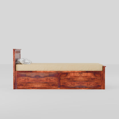 Rukmaajee Solid Sheesham Wood Box Storage Bed for Your Home Sheesham